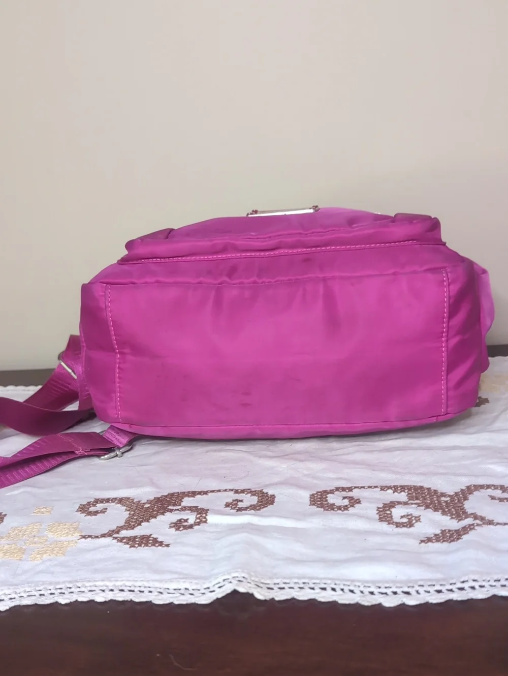 Soyater Fuchsia Crossbody Shoulder Bag with Many Pockets